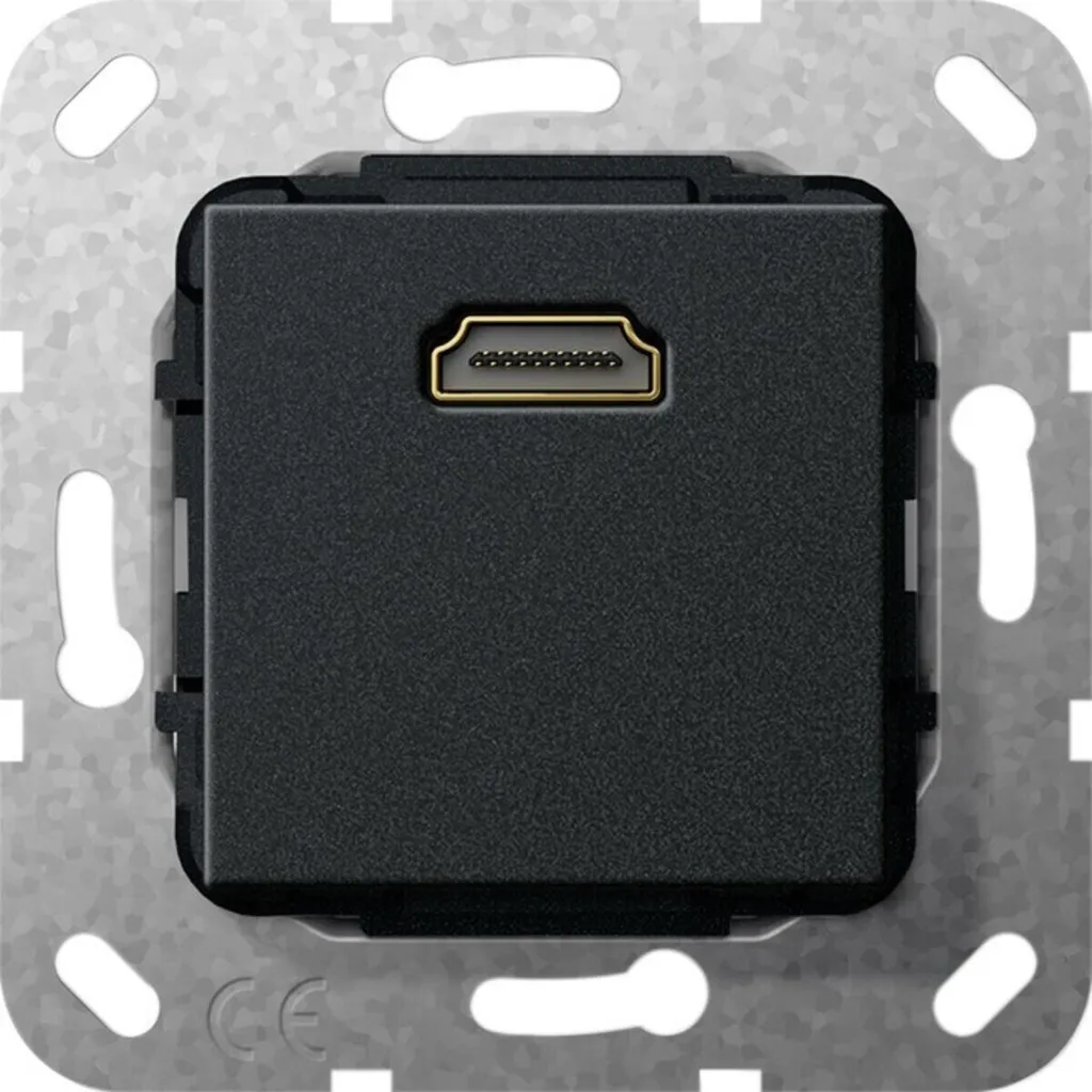 Évitez les Câbles Apparents avec le Support HDMI Gira 567010 Noir Mat