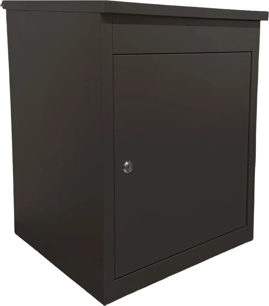 Boîte aux lettres colis inox grand format pour maison et usage extérieur