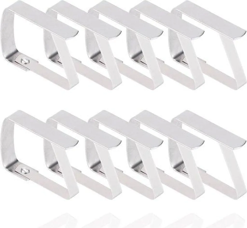 Porte-nappe en aluminium avec clips de table réglables - Lot de 8 pièces