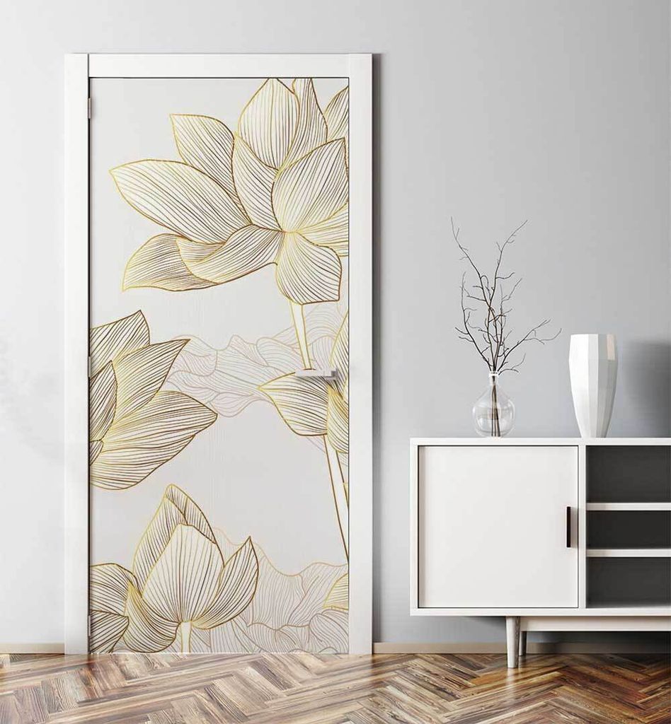 Türtapete Türposter Türfolie selbstklebend Abstrakt Blumen Produktbild 