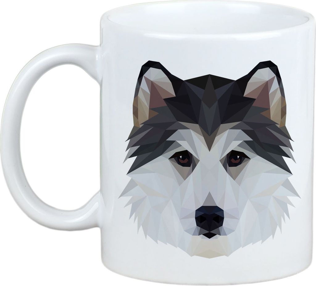 Siberian Husky - Becher mit einem Bild und dem Schriftzug geometrischer Hund Art-Dog