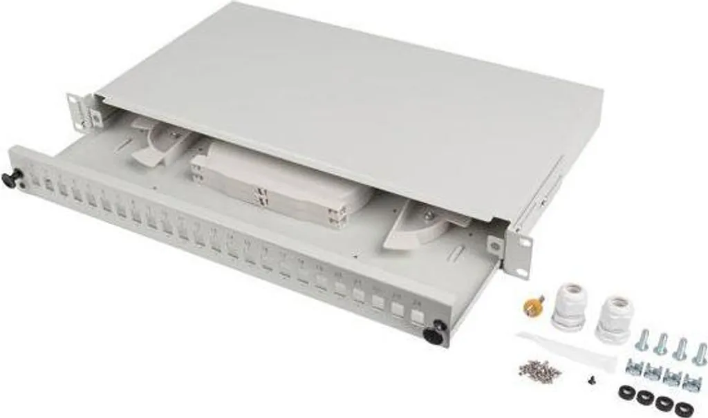 Panneau Fibre Optique 19 Lanberg pour Baie Informatique et Serveur 1U