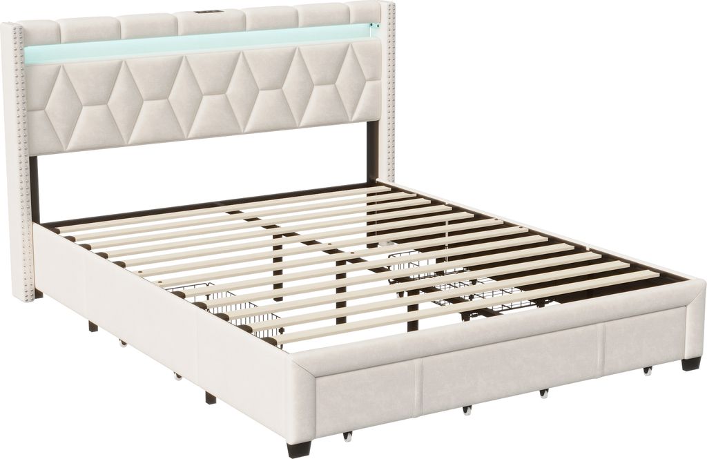 Fortuna Lai Polsterbett Doppelbett 160x200cm mit 4 Produktbild 