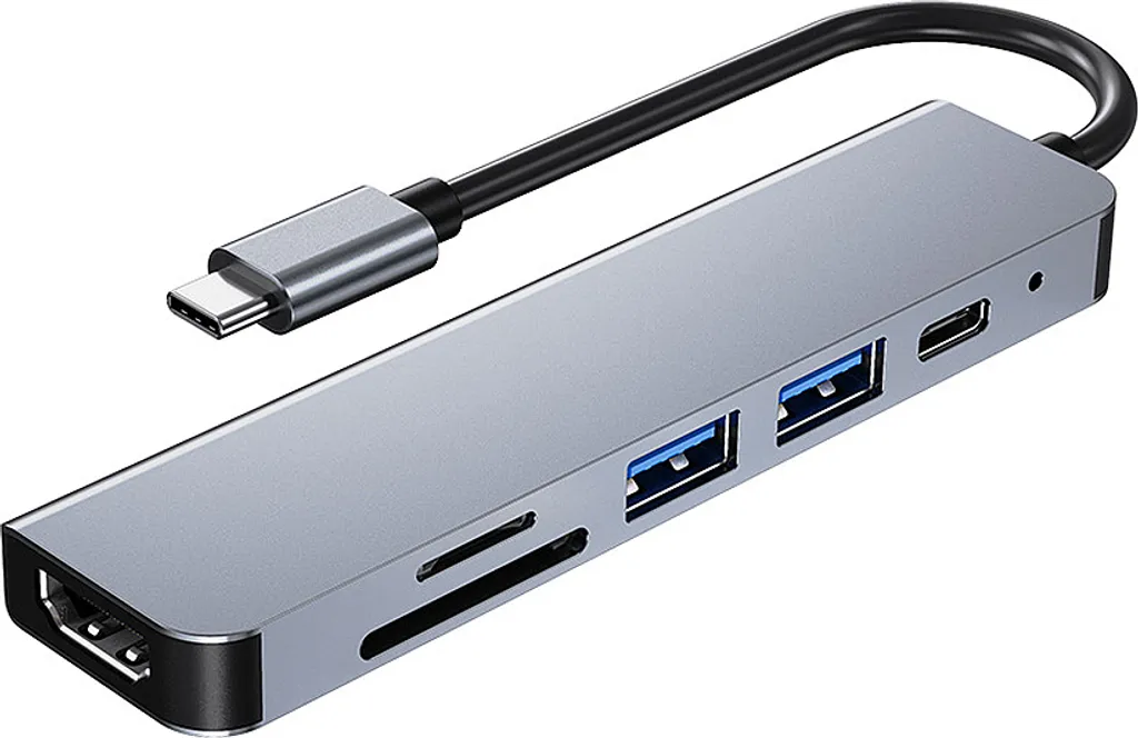Dock Station 6 in 1 Type-C per Smartphone e PC HDMI 4K USB PD
