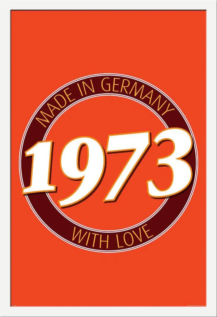 Poster 1973 Germania Cornice Shinsuke Bianca - Decorazione Premium MDF