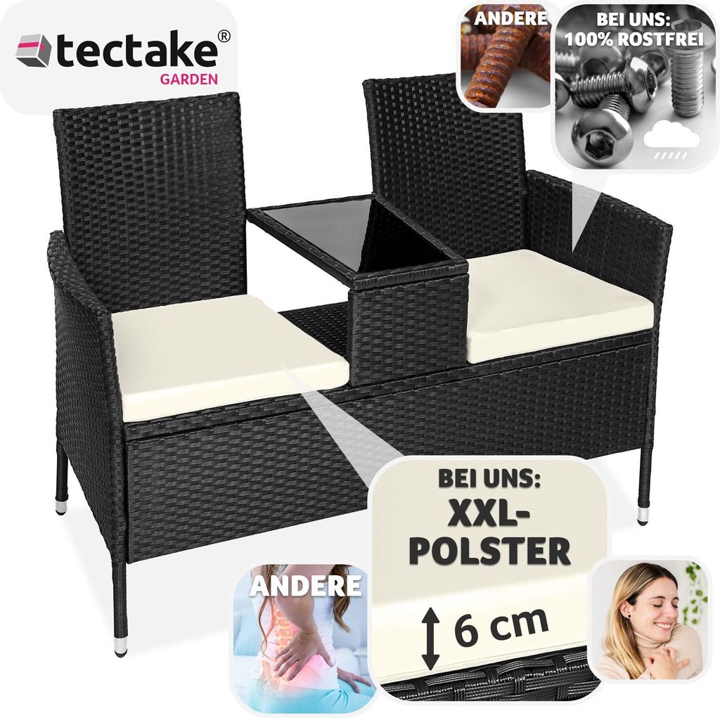 Ratanová záhradná lavica Narbonne 2-miestna 131 x 59 x 82 Obrázok produktu 4