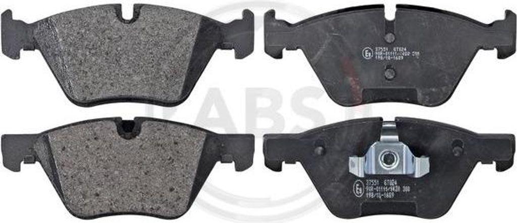 A.B.S. 37551 Bremsbelagsatz, Scheibenbremse OE 34116771972 kompatibel mit 1er E81, 1er E87, 1er E88, 1er E82, 3er E90, 3er E93, 3er E92, 3er E91, X...