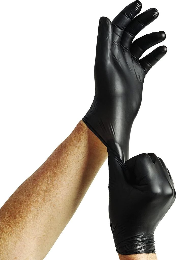 SPONTEX Extra Black Einmalhandschuhe aus Vinyl, ungepudert Produktbild 8