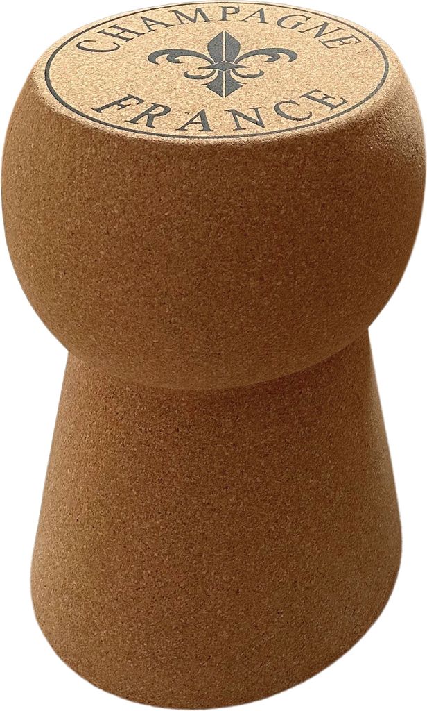 A champagne cork shaped stool.