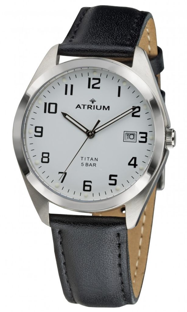 ATRIUM Herren Uhr Armbanduhr Titan A14-10 Leder Produktbild 