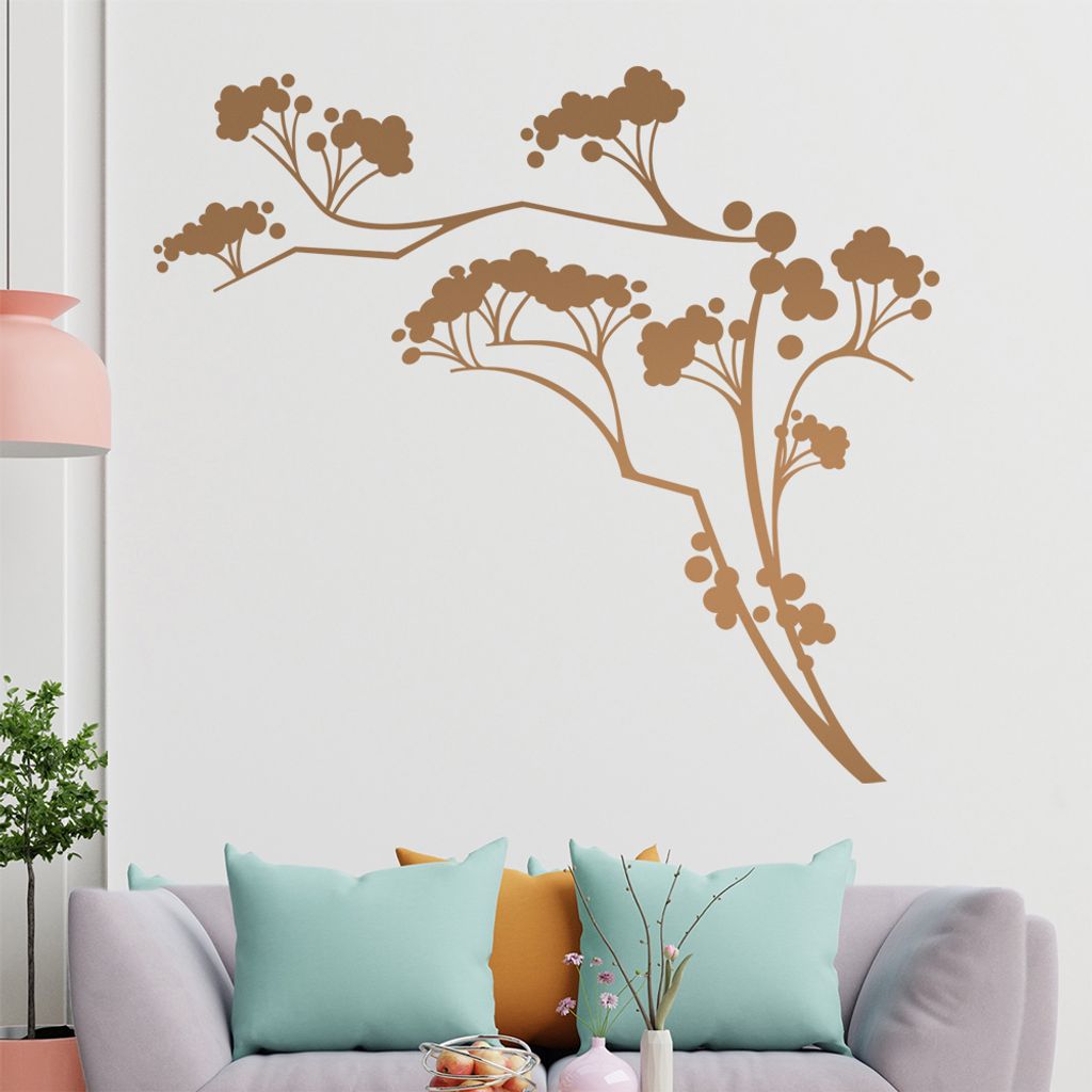 Beeren - Strauch - Holunder Wandtattoo in 6 Größen - Wandaufkleber Wall Sticker - Dekoration, Küche, Wohnzimmer, Schlafzimmer, Badezimmer