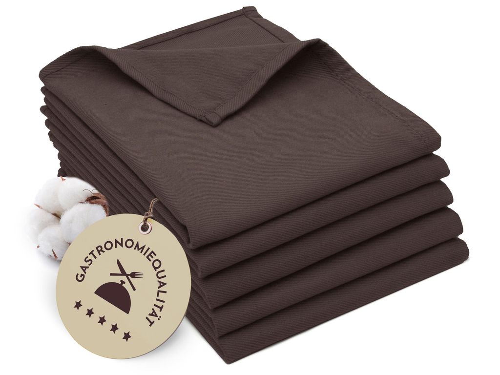 5er Set Geschirrtücher, 100% Baumwolle, 50x70 cm, braun, Produktbild 