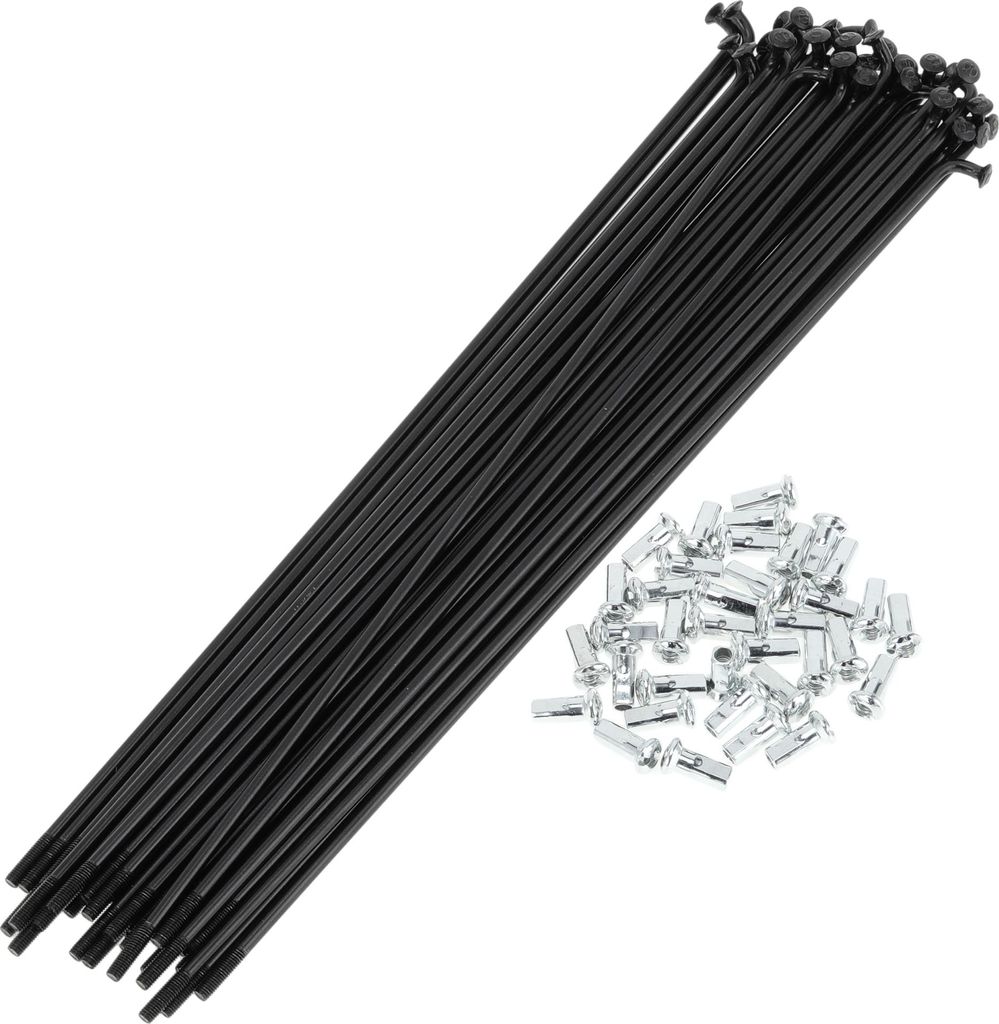 1 Satz Universal-Fahrradspeichen 12G 216mm Länge Fahrradrad Speichen Nippel Schwarz Kohlenstoffstahl