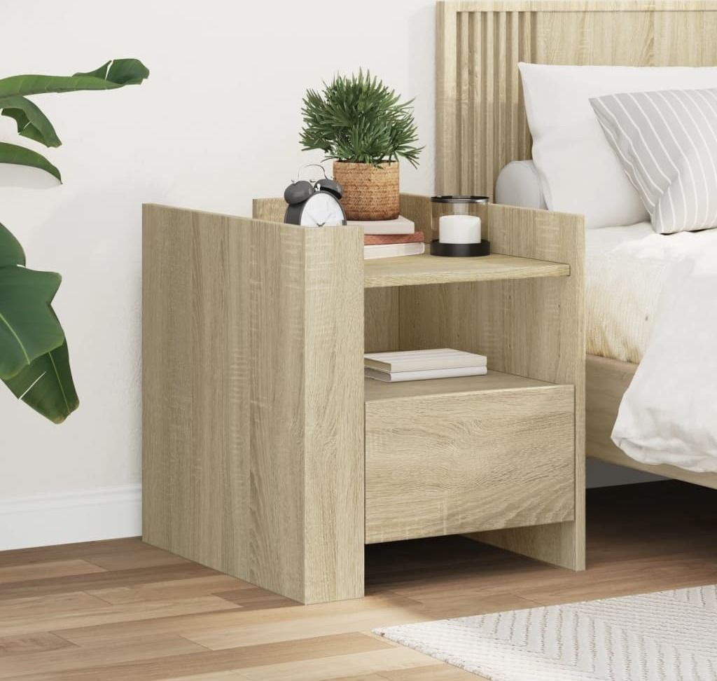 "im Angebot" Nachttisch/Nachtschrank - mit Reichlich Stauraum - Sonoma-Eiche 45x50x50 cm Holzwerkstoff - Beistellschrank CC23510