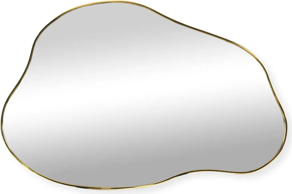 SensaHome Matteo Miroir Mural Organique Asymétrique 60x40 cm - Doré Chic