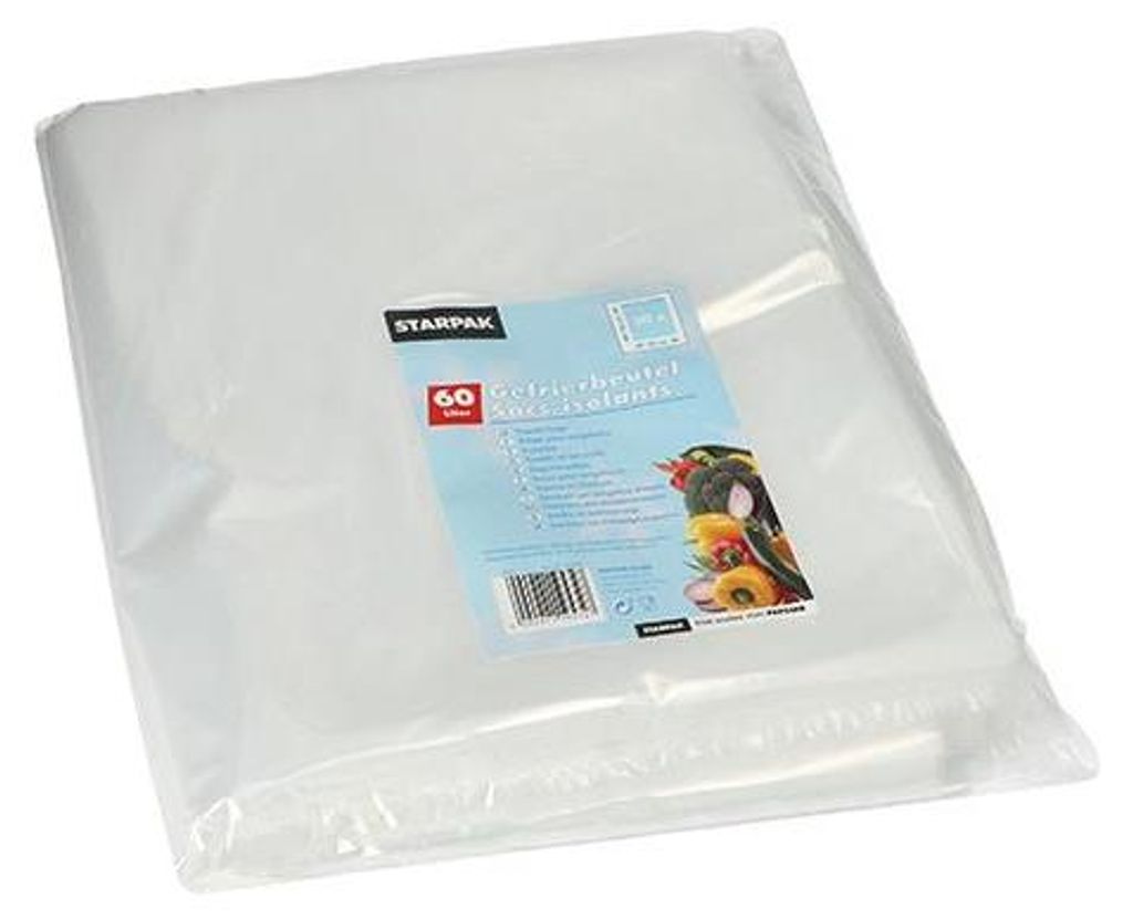 Gefrierbeutel, LDPE 60 l 90 cm x 50 cm transparent Produktbild 