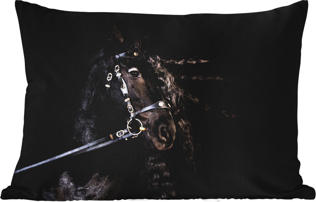 MuchoWow Outdoor Kissen - Pferd - Halfter - Mähne - 60x40 cm - Wetterfest - Lounge Kissen - Zierkissen - Kissen für Innenräume