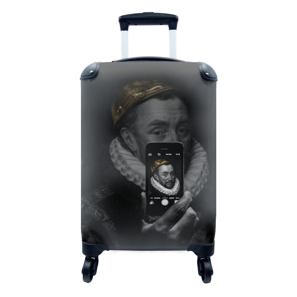 MuchoWow Koffer Handgepäck Trolley Rollkoffer Kleine Reisekoffer mit 4 Rollen - Wilhelm von Oranien - Adriaen Thomasz - Smartphone - Cabin Size ...