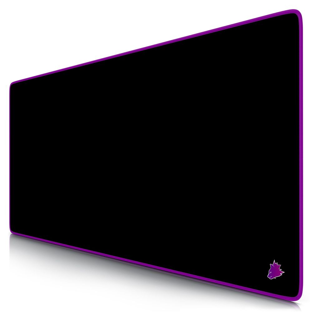 CSL Gaming Mauspad XXL, 900 x 400 x 3 mm, Schreibtischunterlage, abwaschbar, rutschfeste Rückseite, Geschwindigkeit & Präzision, Symbol violett