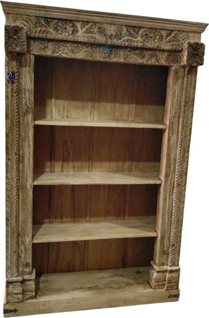 Regal aus Massiv Holz Muster -34- Vintage Braun 220cm hoch für Diele oder Schlafzimmer | Standregal ohne bohren für Badezimmer | Raumteiler Wandr...