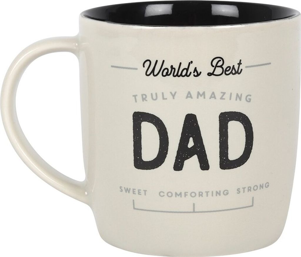 Something Different - Kaffeebecher "Truly Amazing Dad", Keramik SD6623 (Einheitsgröße) (Weiß/Schwarz)