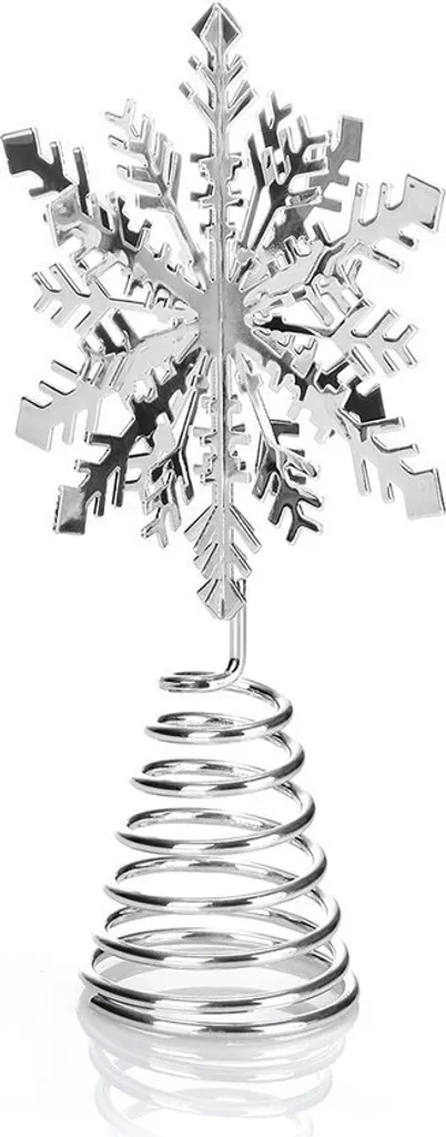 Cime de Sapin de Noël en Flocon Argenté Décoration de Sommet 20cm