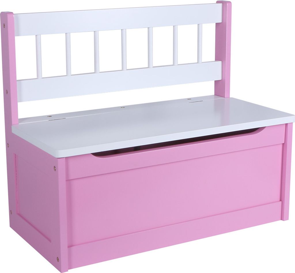 Kinder Truhenbank in pink Sitztruhe Sitzbank Spielzeugtruhe Bank