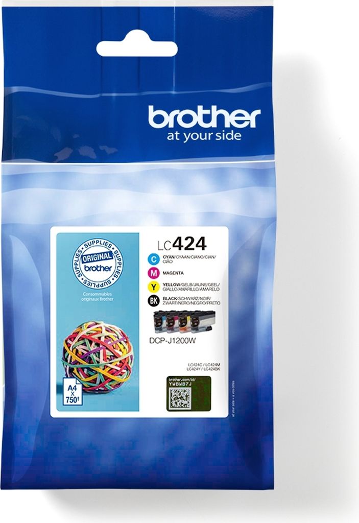 A package of Brother LC424 ink cartridges.
