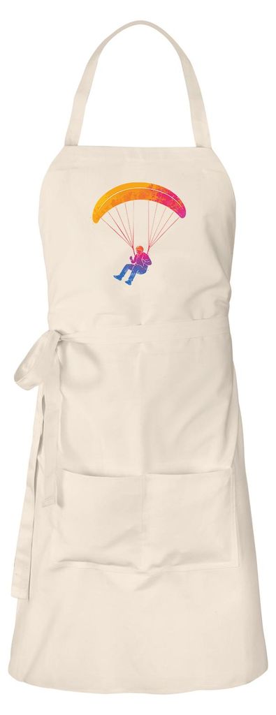 Huuraa Schürze Paragliding Gleitschirmfliegen Natur mit Taschen Baumwolle Kochschürze Geschenkidee