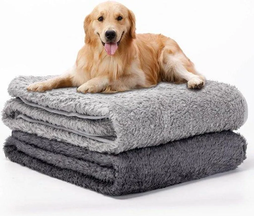 Panier pour chien XXL peluche moelleux gris foncé 120x100 cm lavable