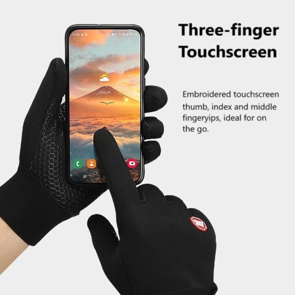 Kaempe Winter-Fahrradhandschuhe - Wasserdicht, Winddicht Mit Touchscreen-Funktion