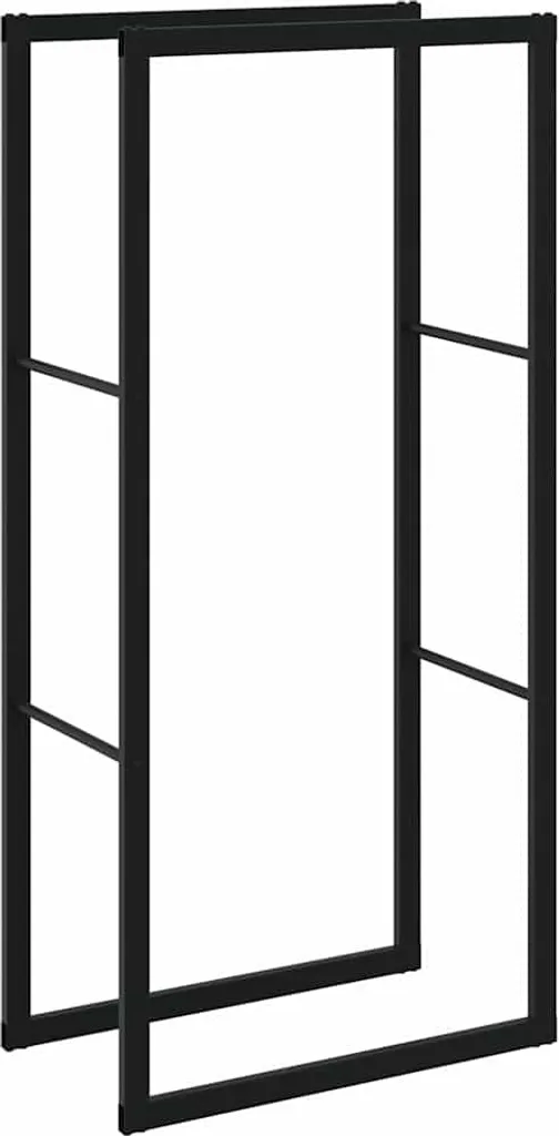 Portalegna in Acciaio Nero vidaXL 55x30x116 cm | Design Contemporaneo