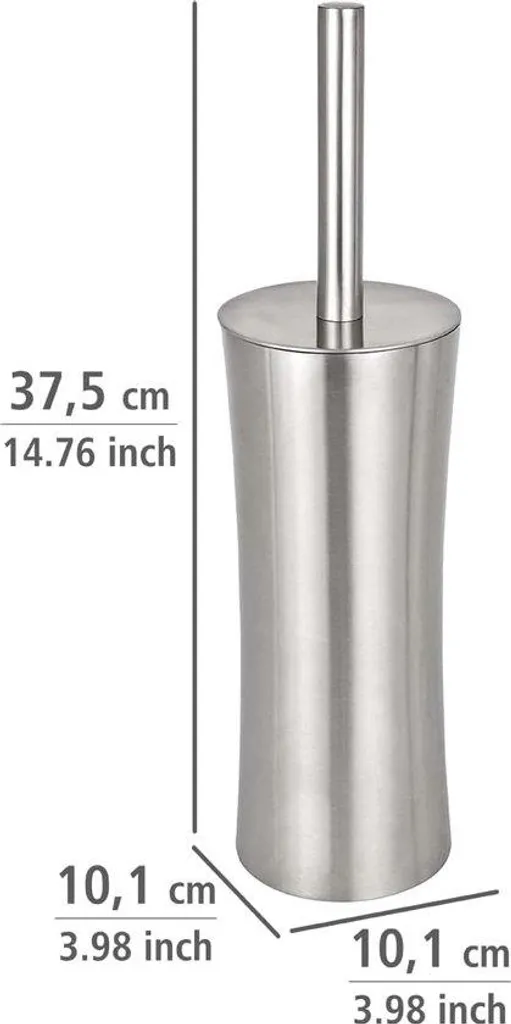 Ensemble de toilette en acier inoxydable satiné - Set WC 10 x 37 x 10 cm
