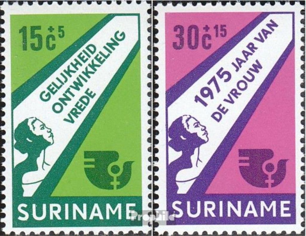 Briefmarken Suriname 1975 Mi 693-694 (kompl.Ausg.) postfrisch Internationales Jahr d. Frau