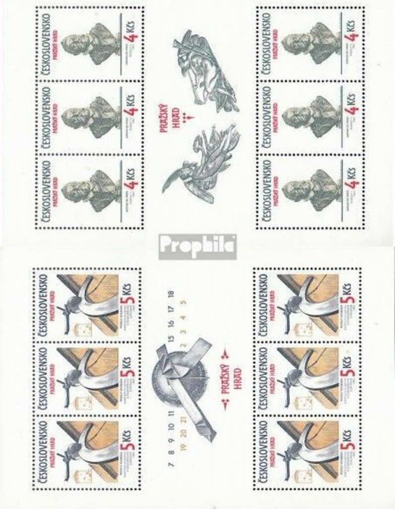 Briefmarken Tschechoslowakei 1983 Mi 2721-2722 Kleinbögen (kompl.Ausg.) postfrisch Prager Burg