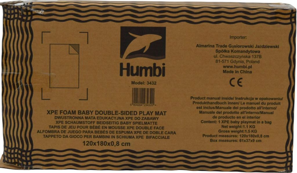 HUMBI Detská hracia podložka na plazenie XPE pena Obrázok produktu 12