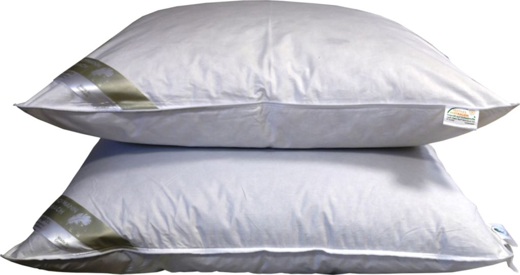 2 Stück Betten Hofmann Kopfkissen Federkissen 80x80 cm Kissen strapazierfähig waschbar