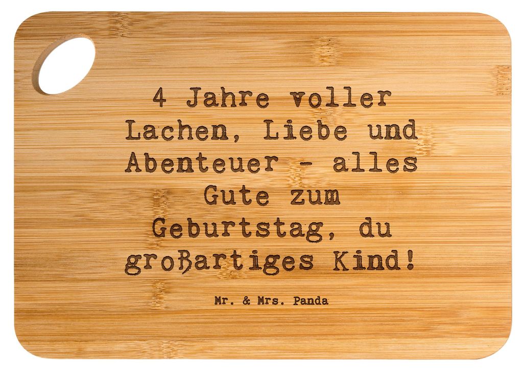 Mr. & Mrs. Panda Schneidebrett Spruch 4. Geburtstag - Transparent - Geschenk, Lachen, Holzbrett, Geburtstagsgeschenk, Herzlichkeit, Brett, unverges...