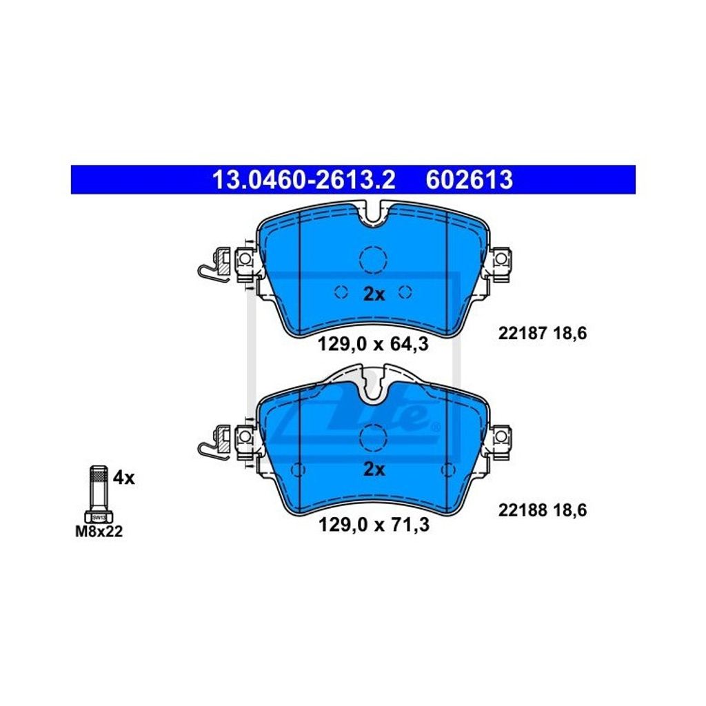 ATE Bremsbeläge vorne für BMW 2 F45 F46 Mini F55 F56 F57