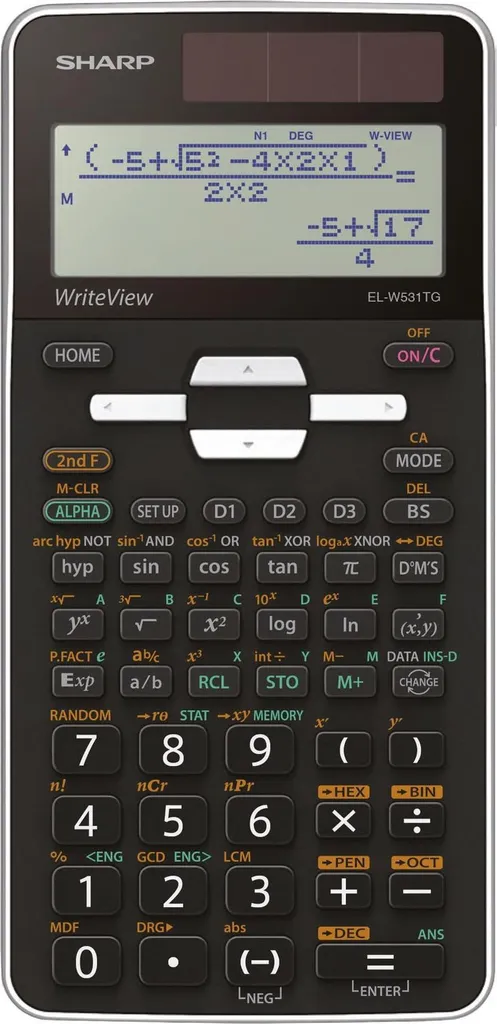 Sharp EL-W531TG White Calcolatrice Scientifica 4 Righe Design Moderno