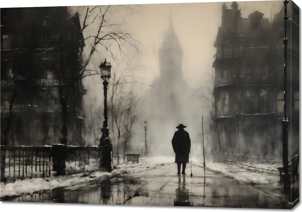 Affiche Brouillard sur Londres en 100 x 70 cm | Style vintage chic