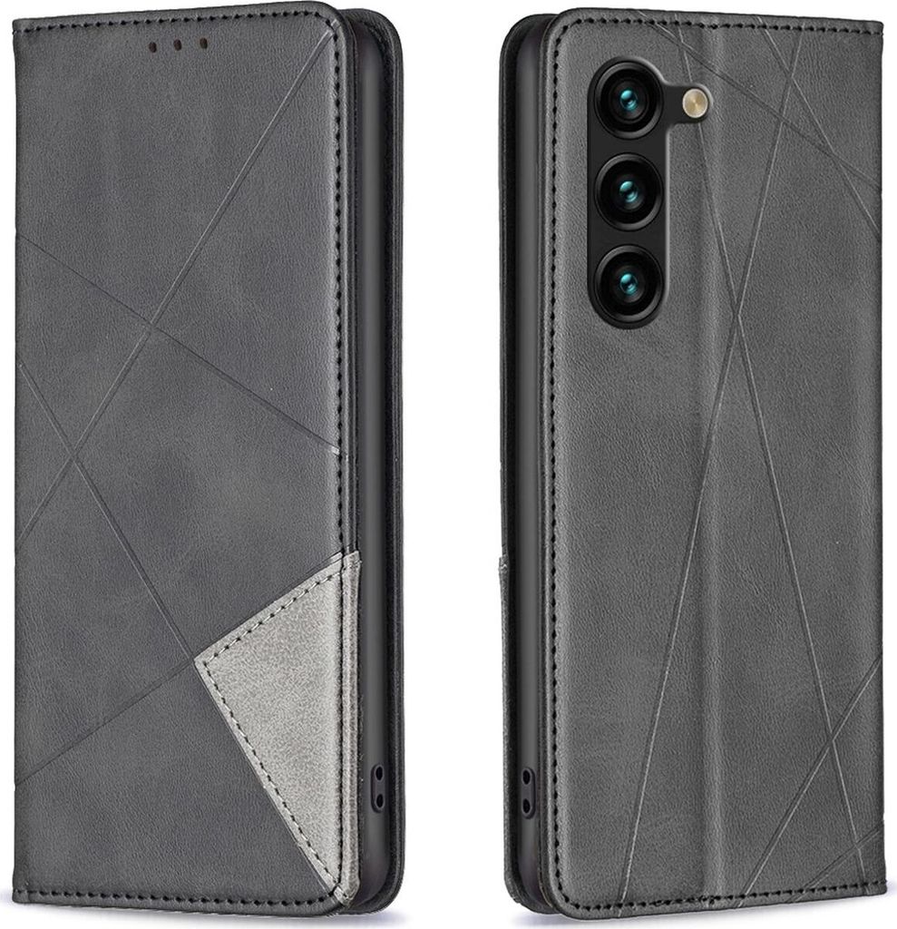 Mobigear Rhombus Slim Samsung Galaxy S25 Plus Hülle Klapphülle - Schwarz