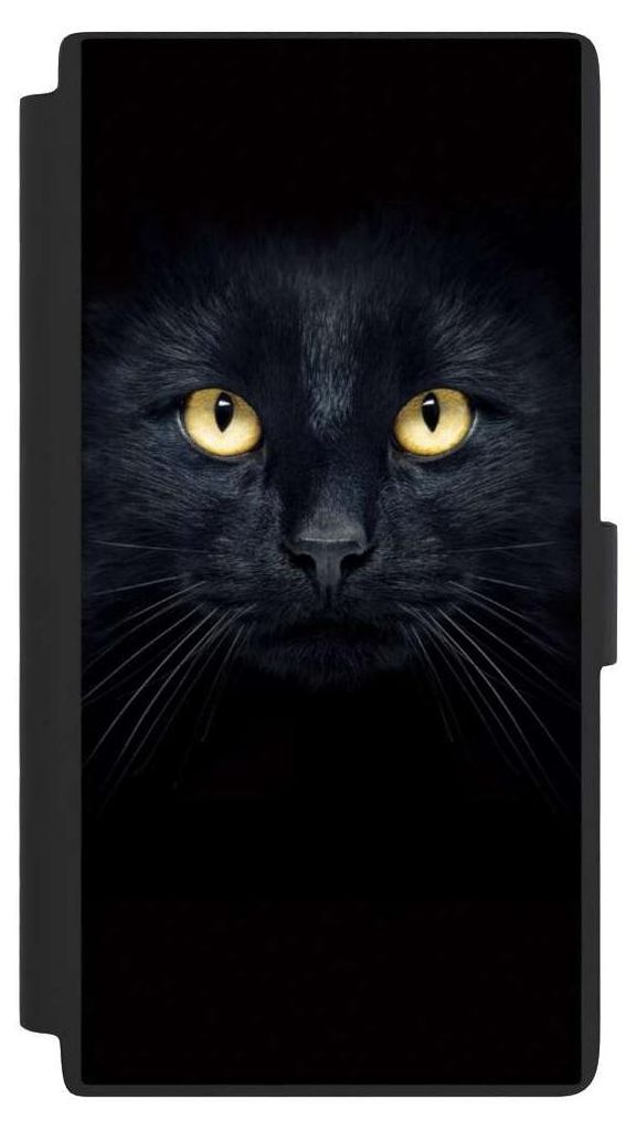 NIVOCASE Klapphülle für Samsung Galaxy S24 Ultra Handyhülle aus Kunst Leder NIVOflip schwarz Auge Katze schwarz