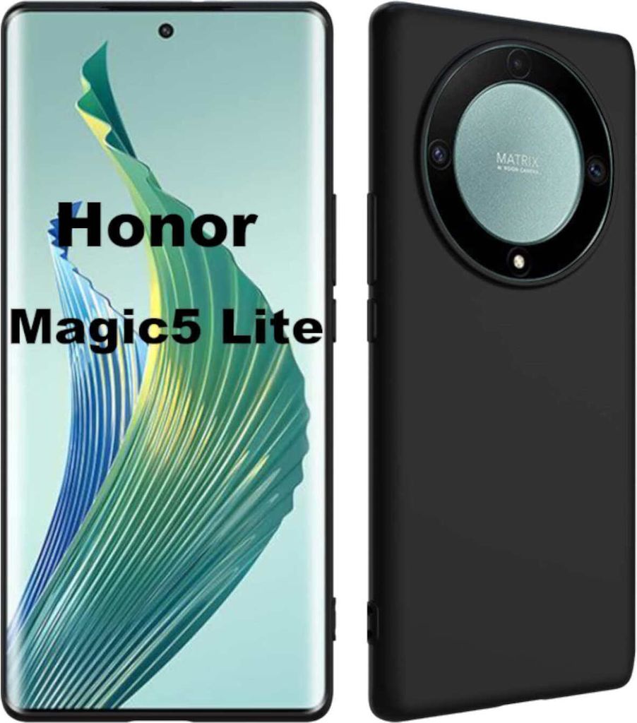 Für Honor Magic 5 Lite Silikon Schutz Schwarz Handy Tasche Produktbild 