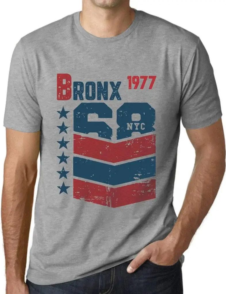 Herren Grafik T-Shirt Bronx 1977 Geschenk 47. Geburtstag Jahrestag 47 Jahre Jubiläum 47 Jährige Mann Jahrgang 1977 Kurzarm Lustige Druck