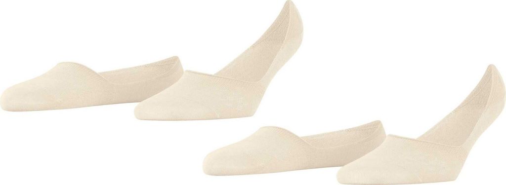 Burlington Damen Füßlinge, 2er Pack - Everyday IN, Anti-Slip Heel, einfarbig Beige 41-42