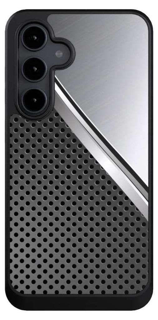 NIVOCASE Hülle für Samsung Galaxy S24 FE 5G Handyhülle NIVOcore Case Schwarz Carbon Metall Stahl