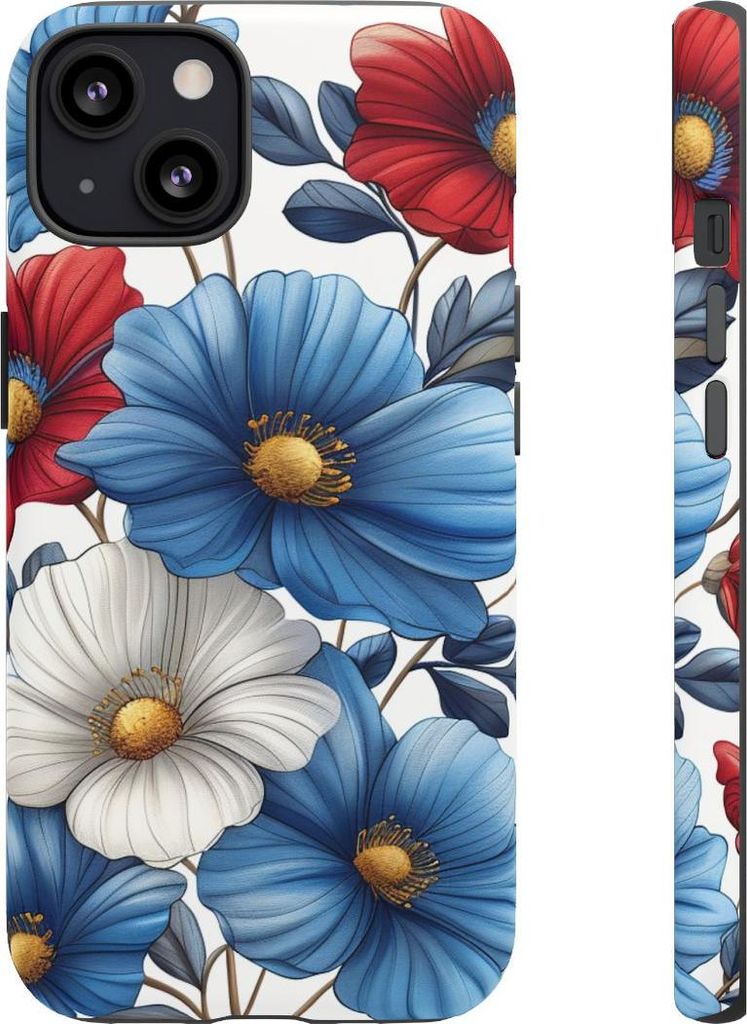 Blumendesign in kräftigen Farben – Handyhülle Kompatibel mit iPhone 13