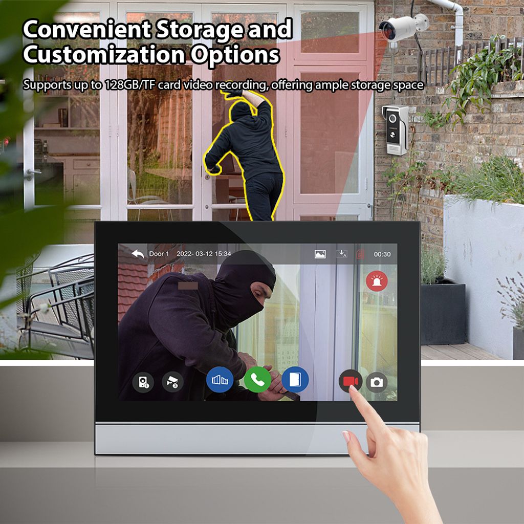 1080P Kabellose Video-Tuerklingelkamera mit Monitor TY APP Produktbild 12