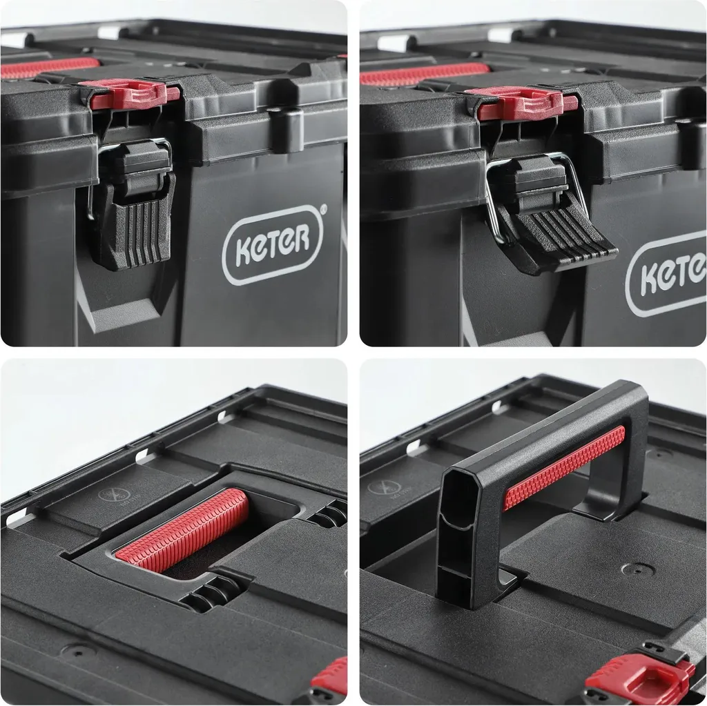 Mallette de rangement outils avec organiseur portable en plastique - 4